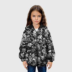 Куртка с капюшоном детская DOTA 2 ВСЕ ПЕРСОНАЖИ ЧЁРНО БЕЛЫЙ, цвет: 3D-черный — фото 2