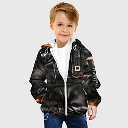 Куртка с капюшоном детская Стиль терминатора, цвет: 3D-белый — фото 2