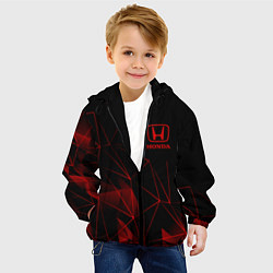 Куртка с капюшоном детская HONDA, ХОНДА ГЕОМЕТРИЯ ЛИНИИ, цвет: 3D-черный — фото 2