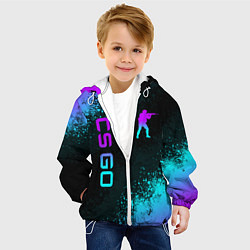 Куртка с капюшоном детская CS GO NEON SYMBOL STYLE SKIN КС ГО НЕОН, цвет: 3D-белый — фото 2