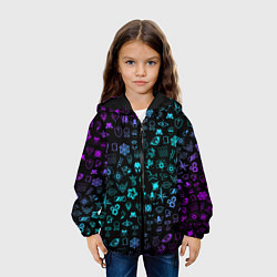 Куртка с капюшоном детская RAINBOW SIX SIEGE NEON PATTERN SYMBOL, цвет: 3D-черный — фото 2