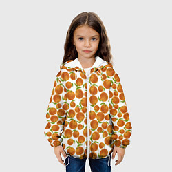 Куртка с капюшоном детская Мандарины Новый Год 2022, цвет: 3D-белый — фото 2