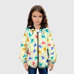 Куртка с капюшоном детская Аксолотль Паттерн Лимонный, цвет: 3D-черный — фото 2
