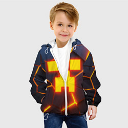 Куртка с капюшоном детская ОГНЕННЫЙ КРИПЕР 3D ПЛИТЫ FIRE CREEPER, цвет: 3D-белый — фото 2
