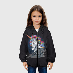 Куртка с капюшоном детская ЕдиноРожец, цвет: 3D-черный — фото 2