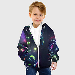 Куртка с капюшоном детская Космическая битва, цвет: 3D-белый — фото 2