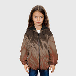 Куртка с капюшоном детская Коллекция Rays Лучи Коричневый Абстракция 662-27-w, цвет: 3D-черный — фото 2