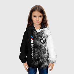 Куртка с капюшоном детская БМВ Черно-белый логотип, цвет: 3D-черный — фото 2