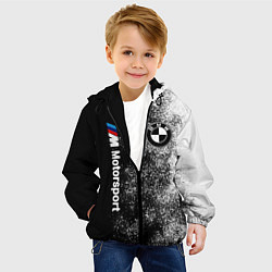 Куртка с капюшоном детская БМВ Черно-белый логотип, цвет: 3D-черный — фото 2