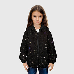Куртка с капюшоном детская Ночное звездное небо, цвет: 3D-черный — фото 2
