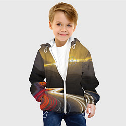 Куртка с капюшоном детская Ночная трасса, Мерседес, цвет: 3D-белый — фото 2