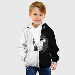 Куртка с капюшоном детская Боец ММА чёрно-белое, цвет: 3D-белый — фото 2