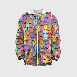 Куртка с капюшоном детская Красочные Сурикаты, цвет: 3D-белый