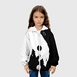 Куртка с капюшоном детская Волки Инь и Янь Добро и Зло, цвет: 3D-белый — фото 2