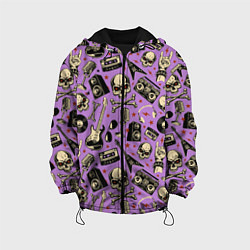 Куртка с капюшоном детская Rock n Roll alive!, цвет: 3D-черный