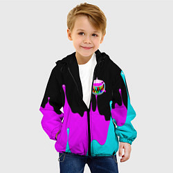 Куртка с капюшоном детская 6IX9INE Подтеки Красок, цвет: 3D-черный — фото 2