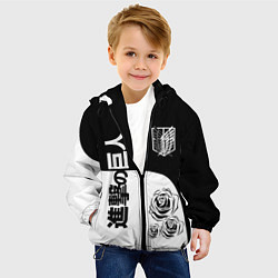 Куртка с капюшоном детская Розы Атака Титанов, цвет: 3D-черный — фото 2