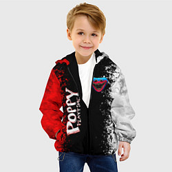 Куртка с капюшоном детская Poppy Playtime - Брызги и капли красок, цвет: 3D-черный — фото 2