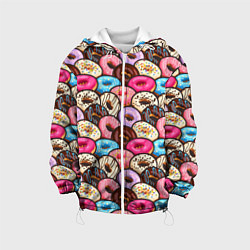 Куртка с капюшоном детская Sweet donuts, цвет: 3D-белый
