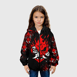 Куртка с капюшоном детская SAMURAI CYBERPUNK 2077 LOGO, цвет: 3D-черный — фото 2
