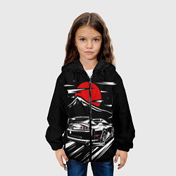 Куртка с капюшоном детская TOYOTA SUPRA Под Луной, цвет: 3D-черный — фото 2