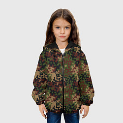 Куртка с капюшоном детская Военный Камуфляж Military, цвет: 3D-черный — фото 2