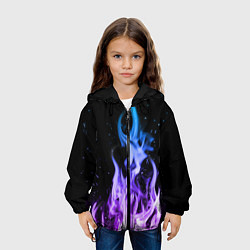 Куртка с капюшоном детская ОГОНЬ НЕОНОВЫЙ, цвет: 3D-черный — фото 2