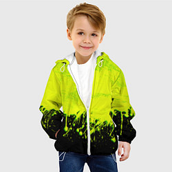 Куртка с капюшоном детская НЕОНОВЫЕ БРЫЗГИ КРАСКИ, цвет: 3D-белый — фото 2