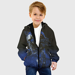 Куртка с капюшоном детская Ретро Футуризм Cyber, цвет: 3D-черный — фото 2