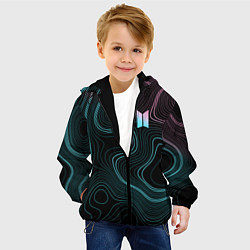 Куртка с капюшоном детская BTS : бтс, цвет: 3D-черный — фото 2