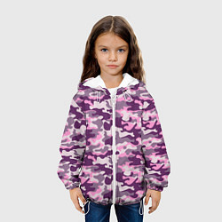Куртка с капюшоном детская Модный Камуфляж милитари, цвет: 3D-белый — фото 2