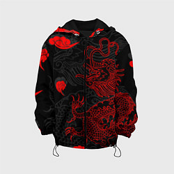 Куртка с капюшоном детская Дракон Китайский дракон, цвет: 3D-черный