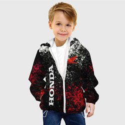 Куртка с капюшоном детская Honda брызги красок, цвет: 3D-белый — фото 2