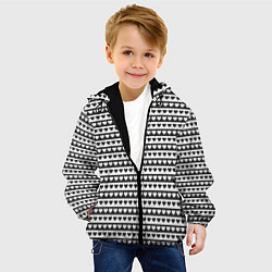 Куртка с капюшоном детская Черно-белые сердца, цвет: 3D-черный — фото 2