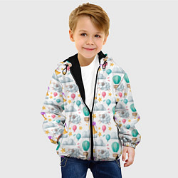 Куртка с капюшоном детская Спокойной ночи паттерн сон, цвет: 3D-черный — фото 2