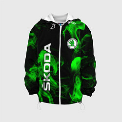 Куртка с капюшоном детская Skoda: Green Smoke, цвет: 3D-белый