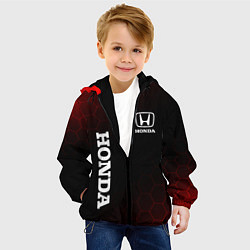 Куртка с капюшоном детская Honda , Хонда, цвет: 3D-черный — фото 2