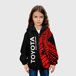 Куртка с капюшоном детская TOYOTA Pro Racing - Следы Шин, цвет: 3D-черный — фото 2