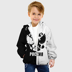 Куртка с капюшоном детская РОССИЯ чёрно-белое, цвет: 3D-белый — фото 2