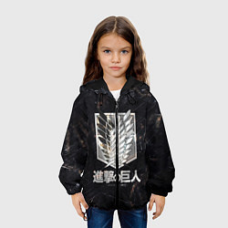 Куртка с капюшоном детская Атака Титанов Логотип Свечение, цвет: 3D-черный — фото 2