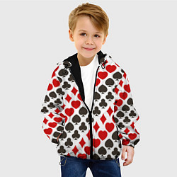 Куртка с капюшоном детская Карточные Масти Card Suits, цвет: 3D-черный — фото 2