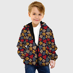 Куртка с капюшоном детская Карточные Масти Cards, цвет: 3D-черный — фото 2