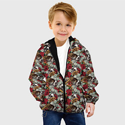 Куртка с капюшоном детская Черепа, Деньги, Оружие, цвет: 3D-черный — фото 2