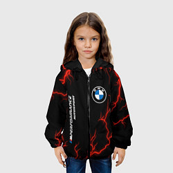 Куртка с капюшоном детская BMW Autosport Молнии, цвет: 3D-черный — фото 2