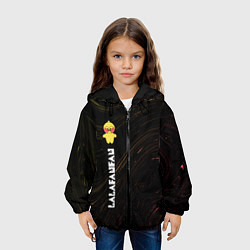 Куртка с капюшоном детская LALAFANFAN - ЖЕЛТАЯ - Разводы, цвет: 3D-черный — фото 2