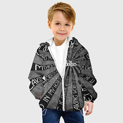 Куртка с капюшоном детская Beatles черно-белый, цвет: 3D-белый — фото 2