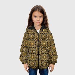 Куртка с капюшоном детская Классический узор золотой, цвет: 3D-черный — фото 2