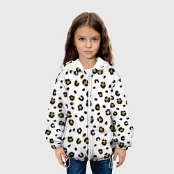 Куртка с капюшоном детская Пятна леопарда leopard spots, цвет: 3D-белый — фото 2