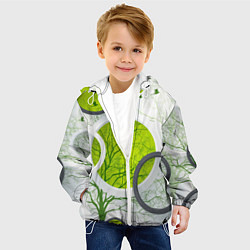 Куртка с капюшоном детская Круги и птицы - АРТ, цвет: 3D-белый — фото 2