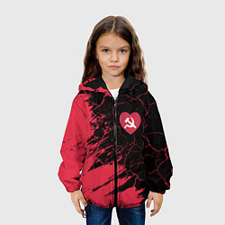 Куртка с капюшоном детская СССР - СЕРДЕЧКО Краска, цвет: 3D-черный — фото 2